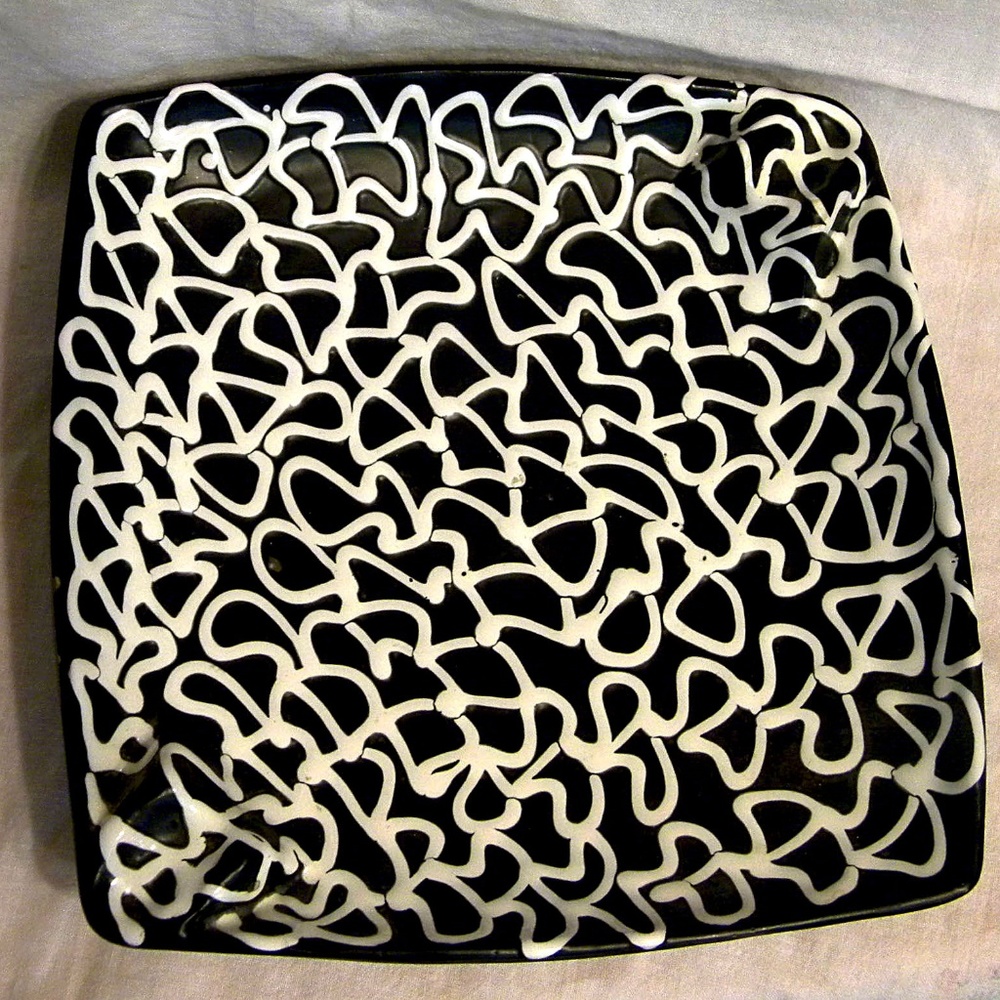 Vintage Spaghetti Swirl Pattern Ashtray Italy